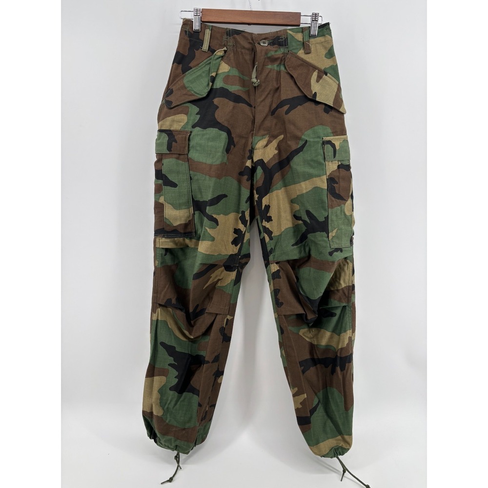US‎ Army M-65 Field Cargo Pants Mens Green Brown Woodland Camouflage XS NWOT